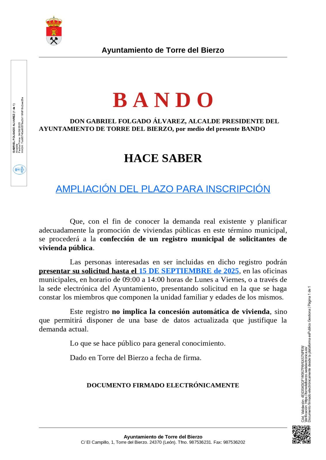 Ampliación Plazo Vivienda Pública