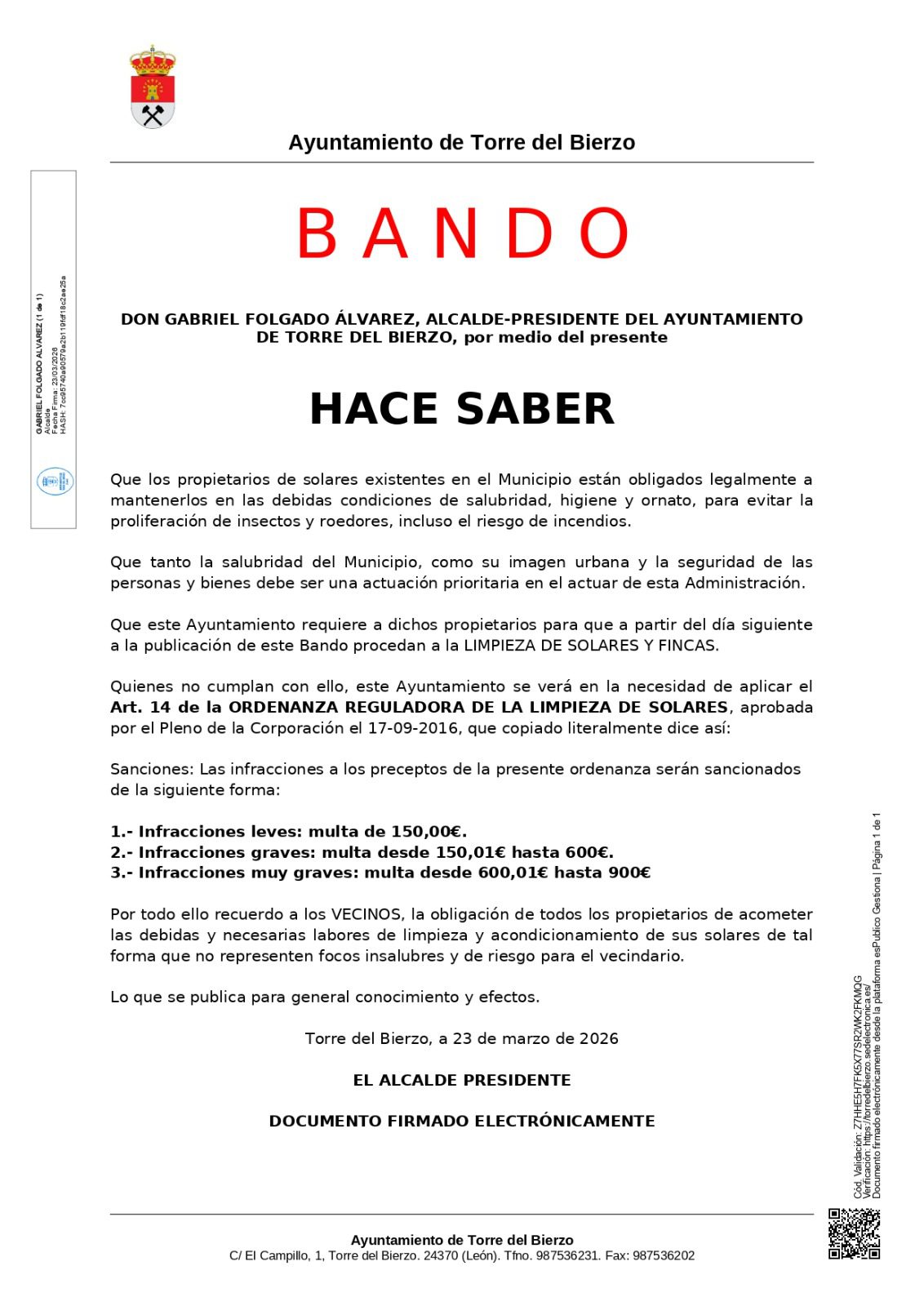 Bando Ayuntamiento